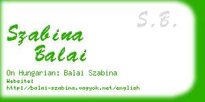 szabina balai business card